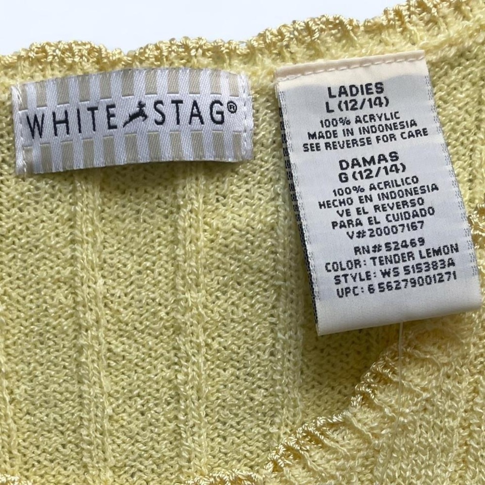 Crewneck yellow t-shirt sweater by White Stag size L - Picture 4 of 5